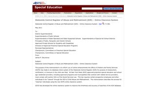 (SCR) – Online Clearance System - nysed / p-12 - New York State ...