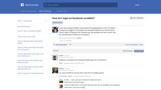 How do I login on facebook scrabble? | Facebook Help Community ...