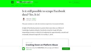 Is it still possible to scrape Facebook data? Yes. It is! - Hacker Noon