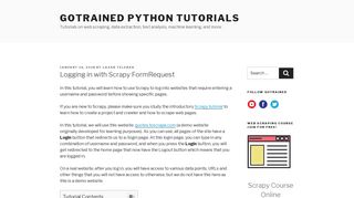 Logging in with Scrapy FormRequest - GoTrained Python Tutorials