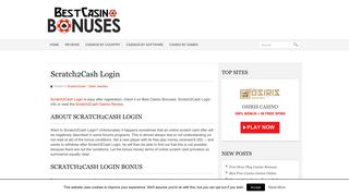 Scratch2Cash Login - Best Casino Bonuses
