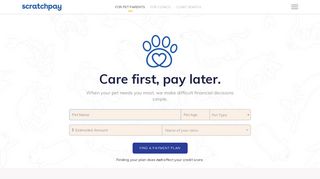 Scratchpay: Simple & friendly payment plans for veterinary care