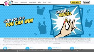 Prizes upon log in |Scratch & Reveal scratch card | Wink Bingo