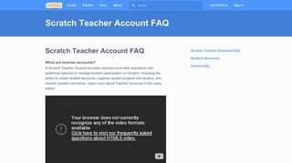 Scratch - Teacher Accounts FAQ