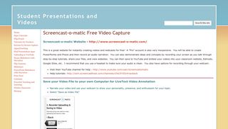 Screencast-o-matic Free Video Capture - Student Presentations and ...