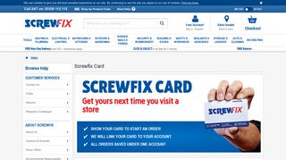 Screwfix Card | Help | Screwfix Website