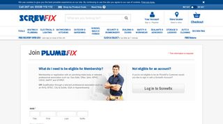 Welcome to Screwfix.com | Plumbfix Registration | Screwfix Website