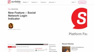 New Feature - Social Network Login Indicator - ScribbleLive