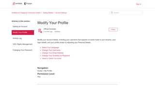 Modify Your Profile – ScribbleLive: Engage & Community Content