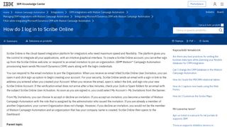 How do I log in to Scribe Online - IBM