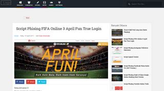Script Phising FIFA Online 3 April Fun True Login ~ JalanTikus