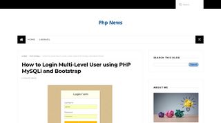 How to Login Multi-Level User using PHP MySQLi and Bootstrap - Php ...