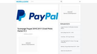 Scampage Paypal 2016 2017 ( Grab Photo Owner CC ) - Momo | Learn
