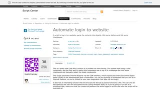 Script Automate login to website - TechNet Gallery - Microsoft