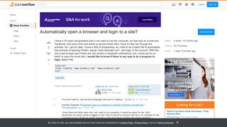 Automatically open a browser and login to a site? - Stack Overflow