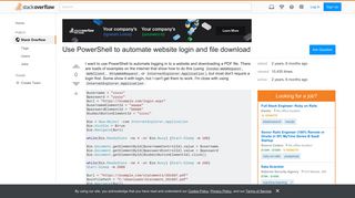 Use PowerShell to automate website login and file download - Stack ...