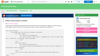 Python script to log in to website : learnprogramming - Reddit
