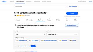 Working at South Central Regional Medical Center: 65 Reviews ...