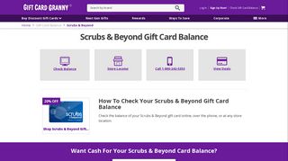 Scrubs & Beyond Gift Card Balance | GiftCardGranny