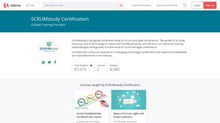 SCRUMstudy Certification | (Global Training Provider) | Udemy