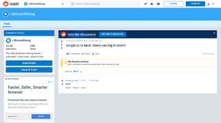 scrypt.cc is back. Users can log in now!!! : BitcoinMining - Reddit