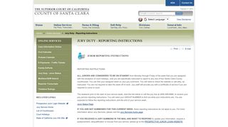 Jury Duty - Reporting Instructions - Santa Clara County Superior Court