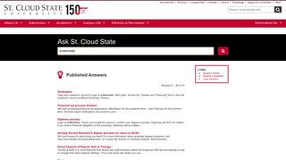 Published Answers - Ask St. Cloud State