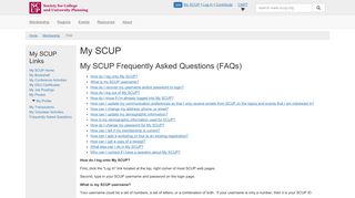 My SCUP | FAQ - Society for College and University Planning