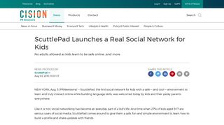 ScuttlePad Launches a Real Social Network for Kids - PR Newswire