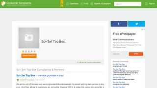 Scv Set Top Box - Consumer Complaints Forum