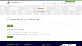 Login | Retirement LLC| TPA of qualified retirement plansRetirement ...