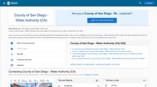 County of San Diego - Water Authority (CA): Login, Bill Pay ... - Doxo