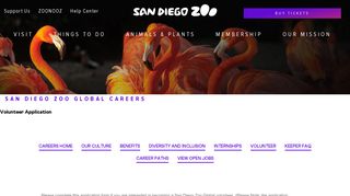 Volunteer Application | San Diego Zoo