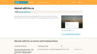 Mymail.sd23.bc.ca server and hosting history