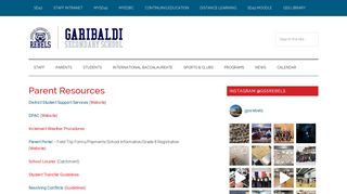 Parent Resources - Garibaldi Secondary School - SD42