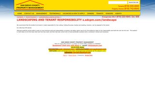 LANDSCAPING AND TENANT RESPONSIBILITY s.sdcpm.com ...