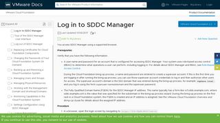 Log in to SDDC Manager - VMware Docs