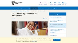 SFI - utbildning i svenska för invandrare - stockholm.se