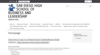 PowerSchool Student/Parent Portal - San Diego Unified School District