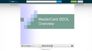 MasterCard SDOL Overview. Key Information to Remember Website ...