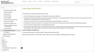 Login page customization - SDP help desk guide