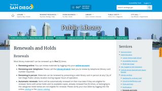 Renewals and Holds | Public Library | City of San Diego Official Website