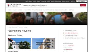 Sophomore Housing | SDSU