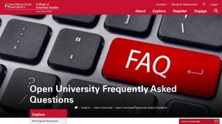 Open University Frequently Asked Questions | SDSU College of ...