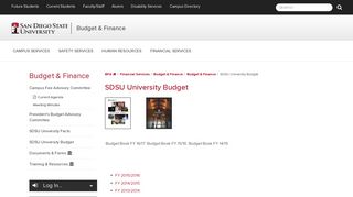 SDSU University Budget | Budget | Financial Services | BFA | SDSU