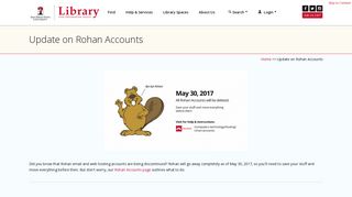 Update on Rohan Accounts | SDSU Library and Information Access
