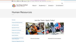 Human Resources | San Diego Unified School District