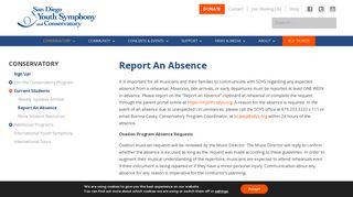 Report An Absence | San Diego Youth Symphony