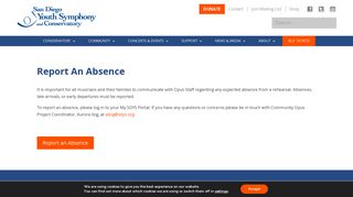 Report An Absence - Opus Students | San Diego Youth Symphony
