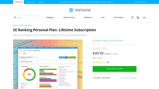 SE Ranking Personal Plan: Lifetime Subscription | StackSocial